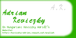 adrian keviczky business card